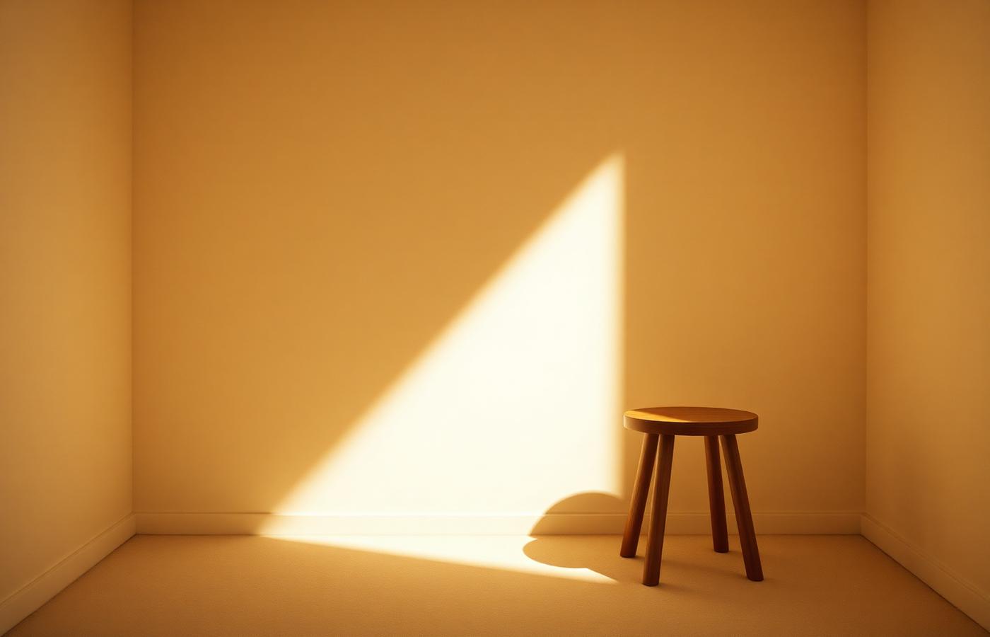 Warm light entering a quiet minimal room