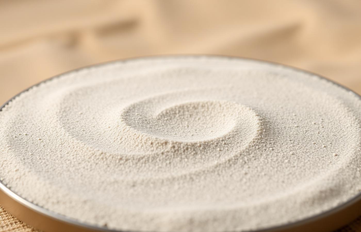 Fine sand forming cymatic geometric patterns on a metal plate